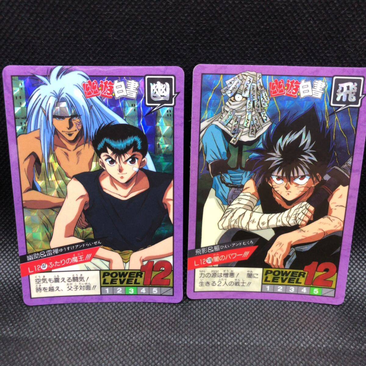 幽遊白書 カードダス No 137 170 幽助&雷禅 飛影＆躯 キラ セット