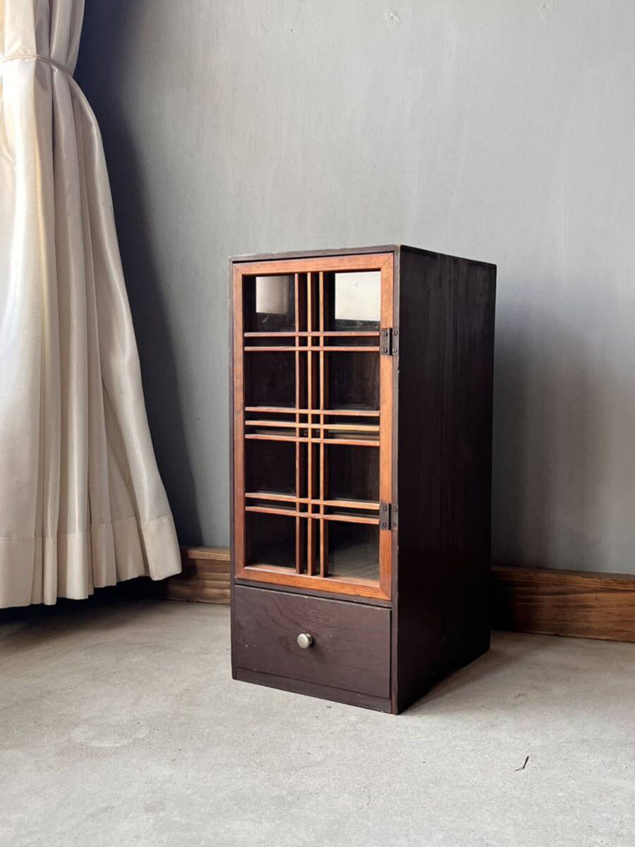ガラスケース ディスプレイケース 本立て 古道具 古家具 飾り棚 本棚