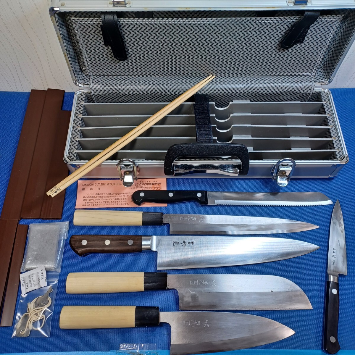 Yahoo!オークション - 竹内刃物製作所 包丁セット 6本 竹晃 柄 青沼
