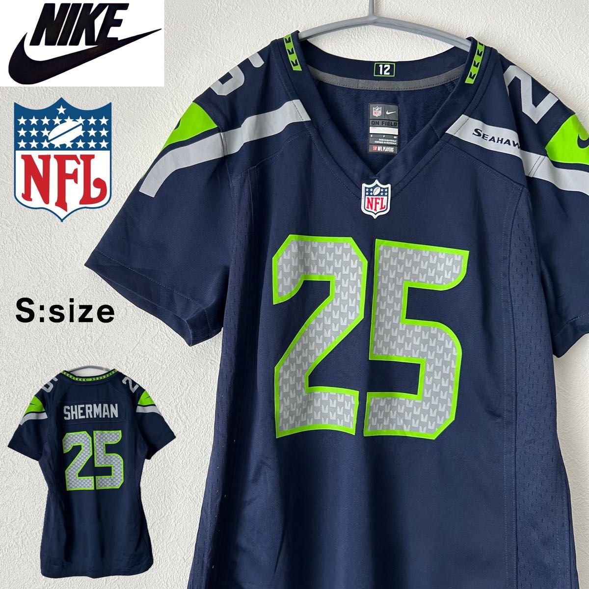 NIKE×NFL】 シーホークス シャーマンユニフォーム/ジャージ Sサイズ