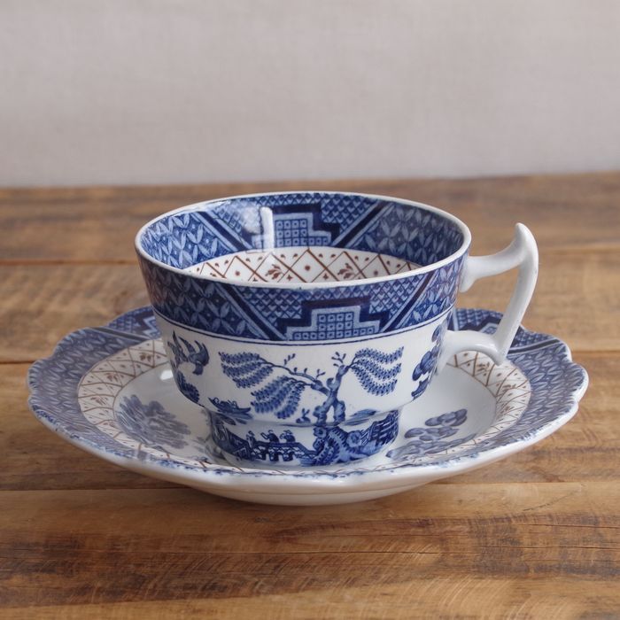 Booths ブース リアルオールドウィロー ティーカップ ソーサー ブルー