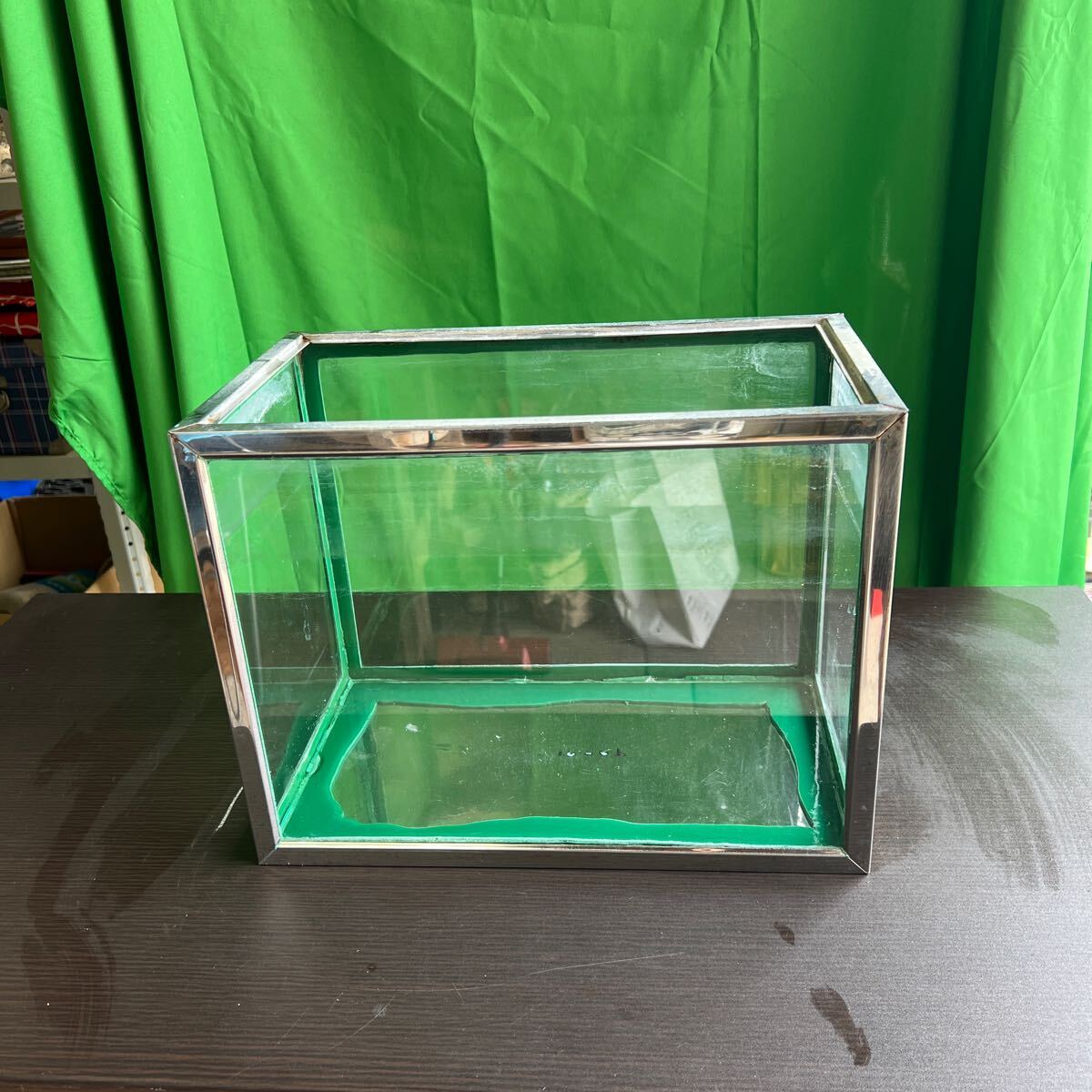 希少 昭和レトロ ステンレス枠 ガラス水槽 35cm レギュラーサイズ (幅