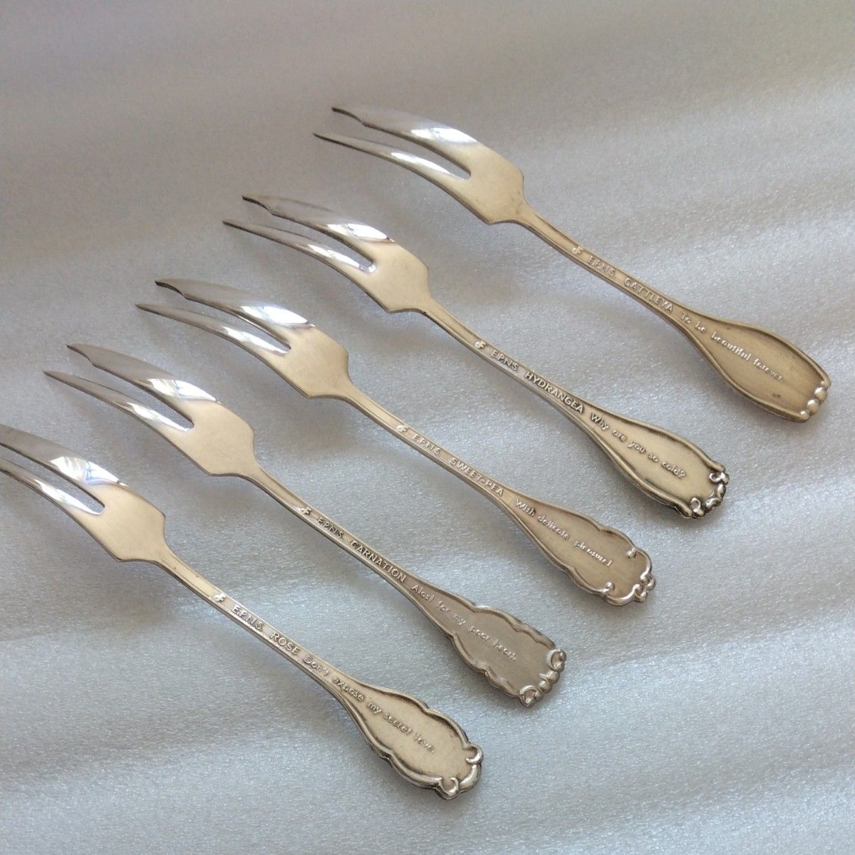 シルバープレート E P N S 花柄 フォーク 5本｜Yahoo!フリマ（旧PayPay