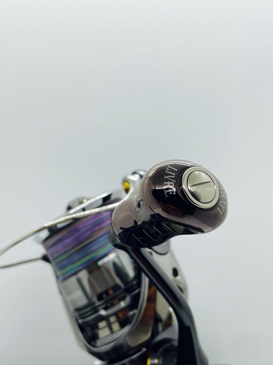 24ツインパワー2500SHG リブレハンドルノブ ドレスリールスタンド 装着