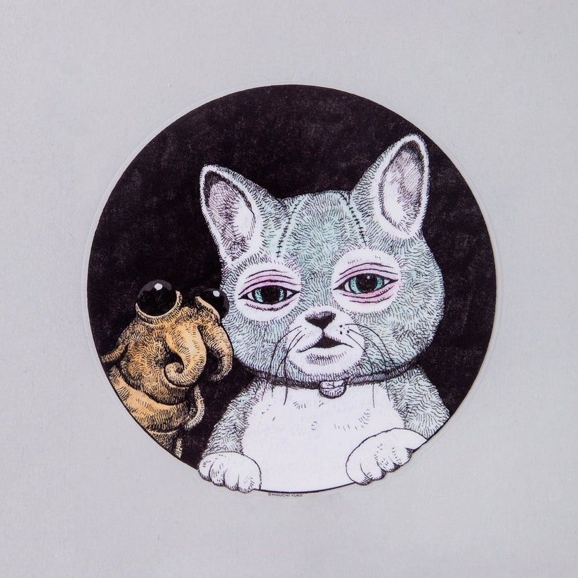 新品未開封 ヒグチユウコ ウォールステッカー 穴からのぞくニャンコと