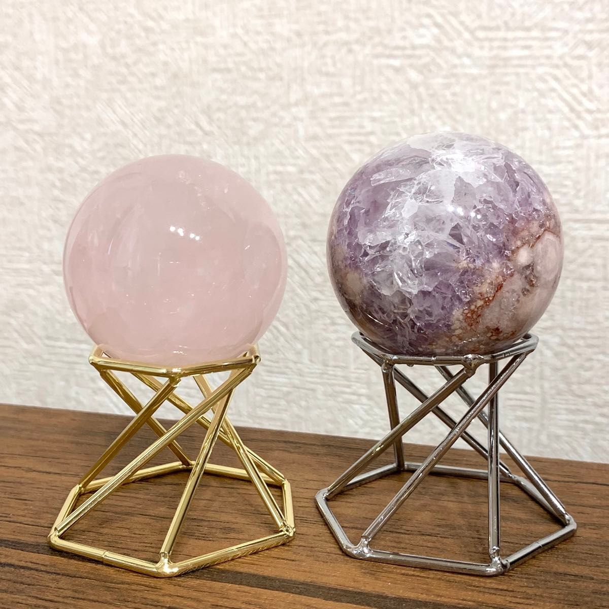 ピンクアメジストフラワーアゲート スフィア 直径4 3cm ブラジル産