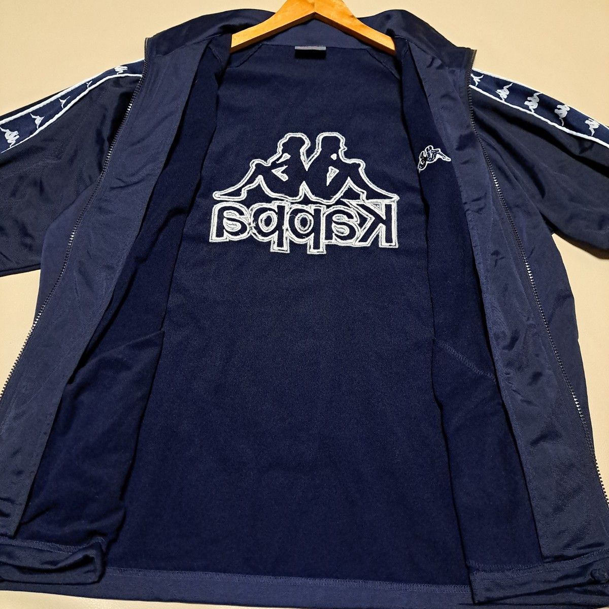 90s kappa ヴィンテージ ジャージ 人気 縦ライン デカロゴ 刺繍ロゴ