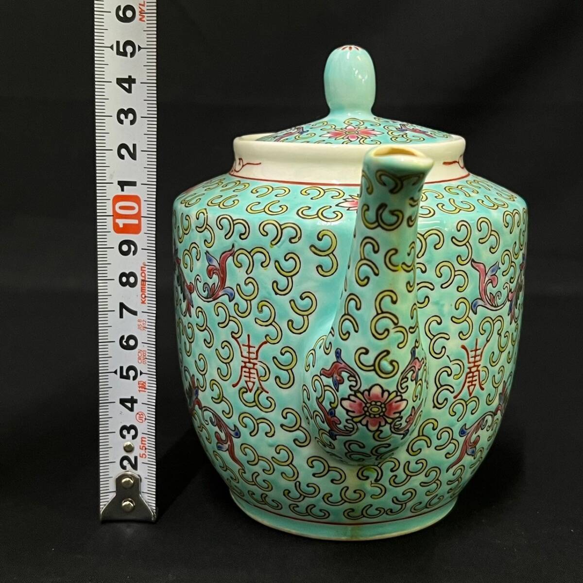 中国 ○時代 粉彩中国人物紋茶壷○煎茶道具/茶入/古玩/色絵