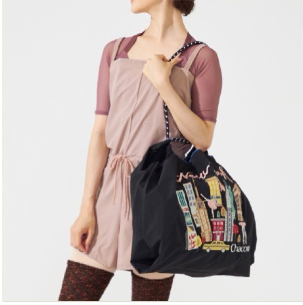 チャコット ボールアンドチェーン ニューヨーク柄 ブラック Lサイズ