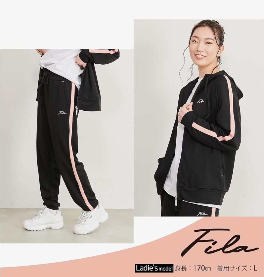 FILA フィラ レディース フード付きジャージ上下セット セットアップ