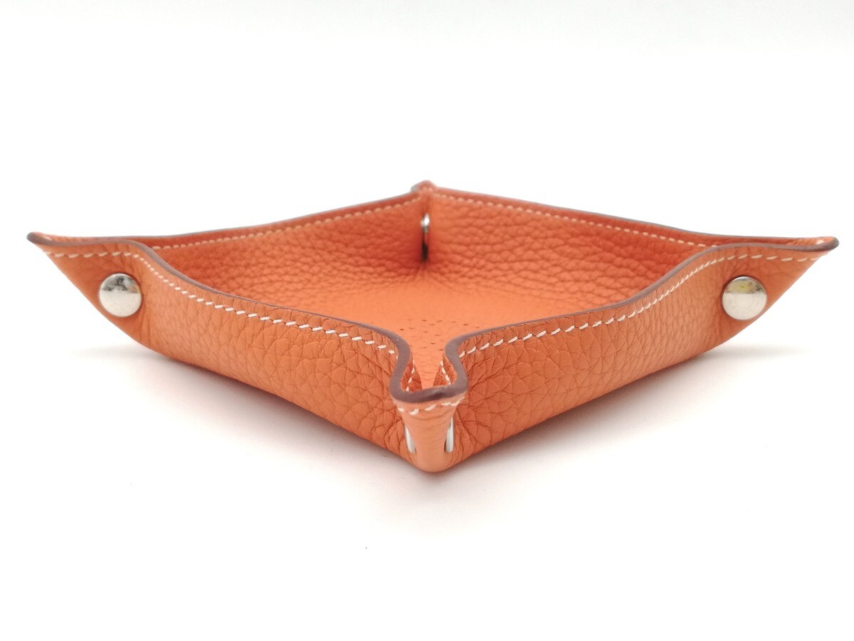 HERMES ヴィドポッシュ ミニ トレー オレンジ レザー ミーズエルランス