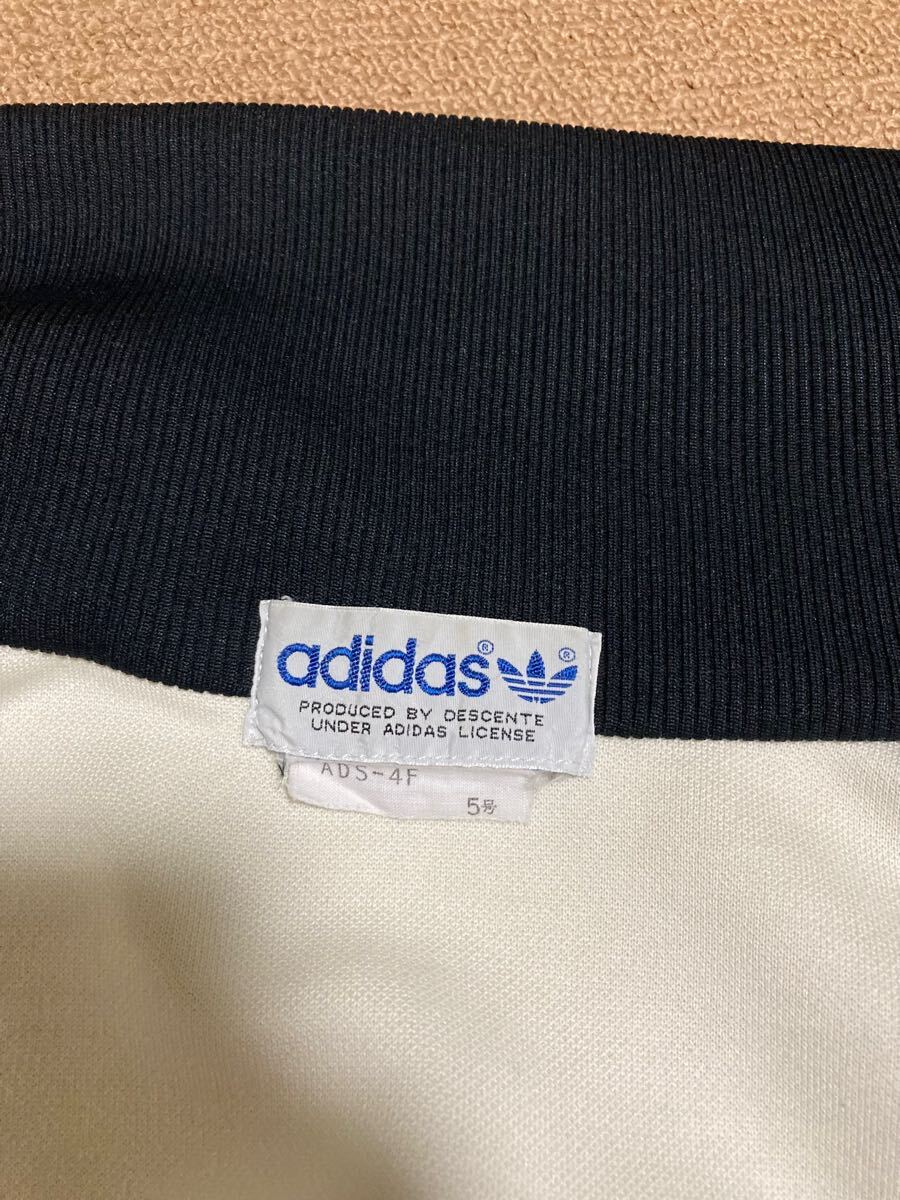 80s adidas デサント トラックジャケット 5号 ホワイト ブラック
