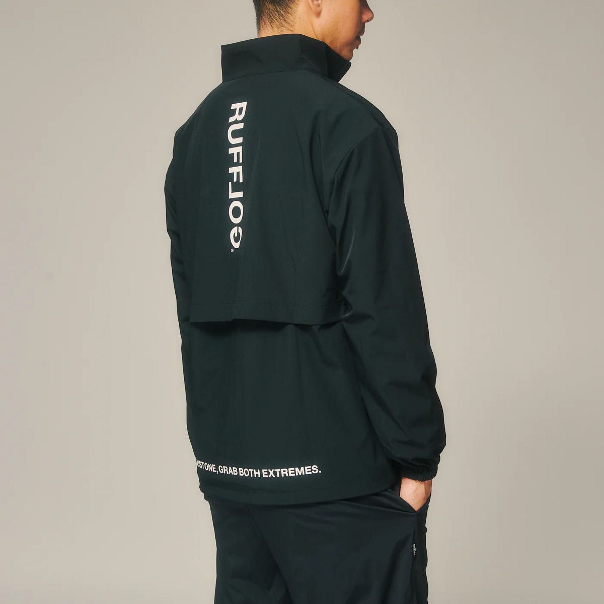 ブラック 黒M 完売品 ラフロッグ メンズ 秋冬 ハーフジップピステ