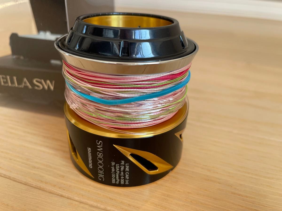 シマノ19ステラSW 8000HG スプール PEライン#5 リーダー100LB スイベル