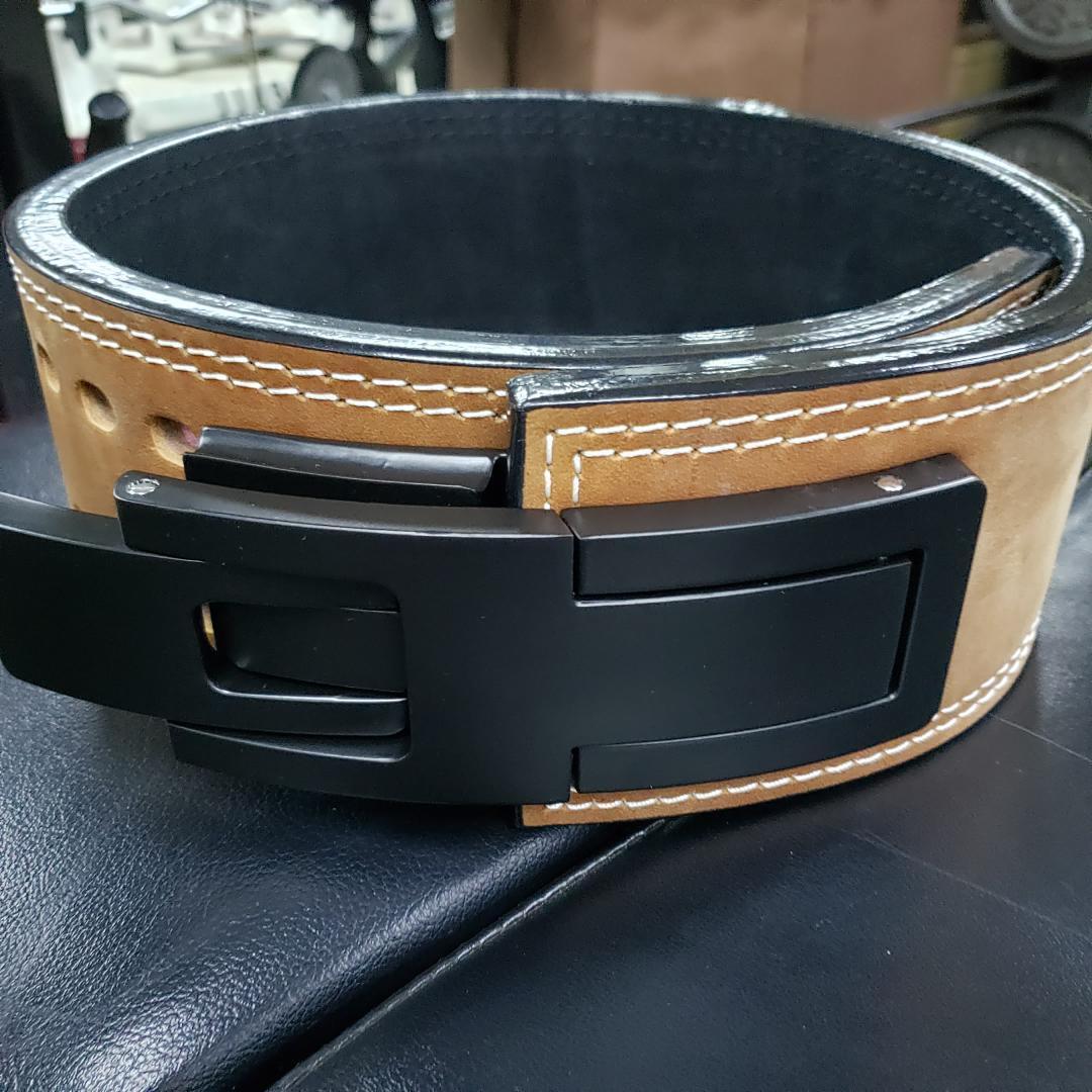 レバーアクションベルト パワーベルト茶 ワンタッチ可変式13mm Mサイズ