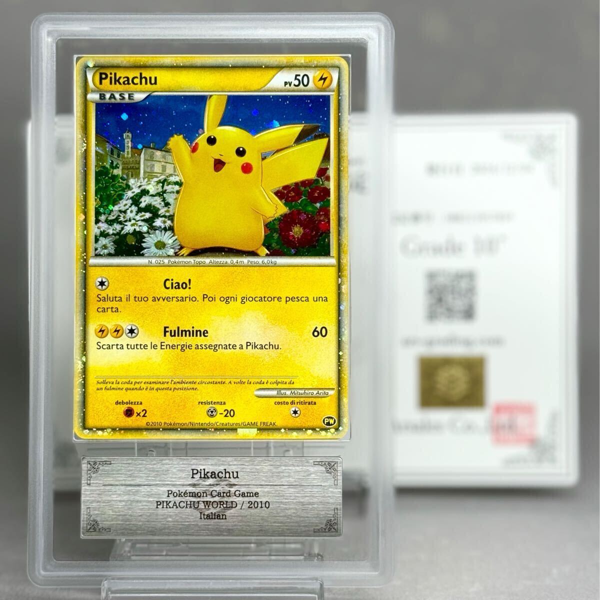 ARS鑑定10+】ピカチュウ イタリア Italian ポケモンカード ARS鑑定 10+