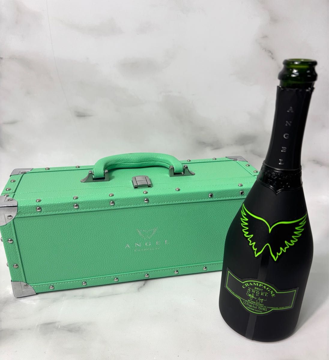 エンジェルシャンパン グリーン 空箱＋空瓶 シャンパン ANGEL