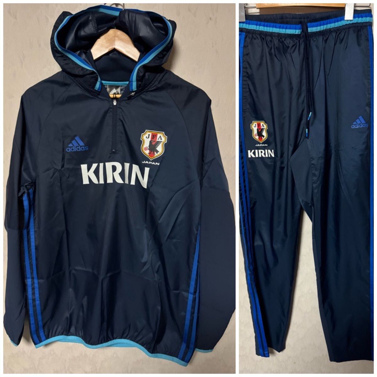 日本代表 サッカーセットアップ ピステ ナイロン 新品 Lサイズ