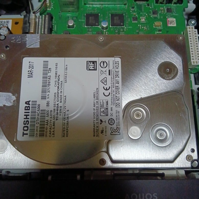 SHARP AQUOS BD-W1800 HDD新同品交換第7 SHARP AQUOS BD-W1800 HDD新同