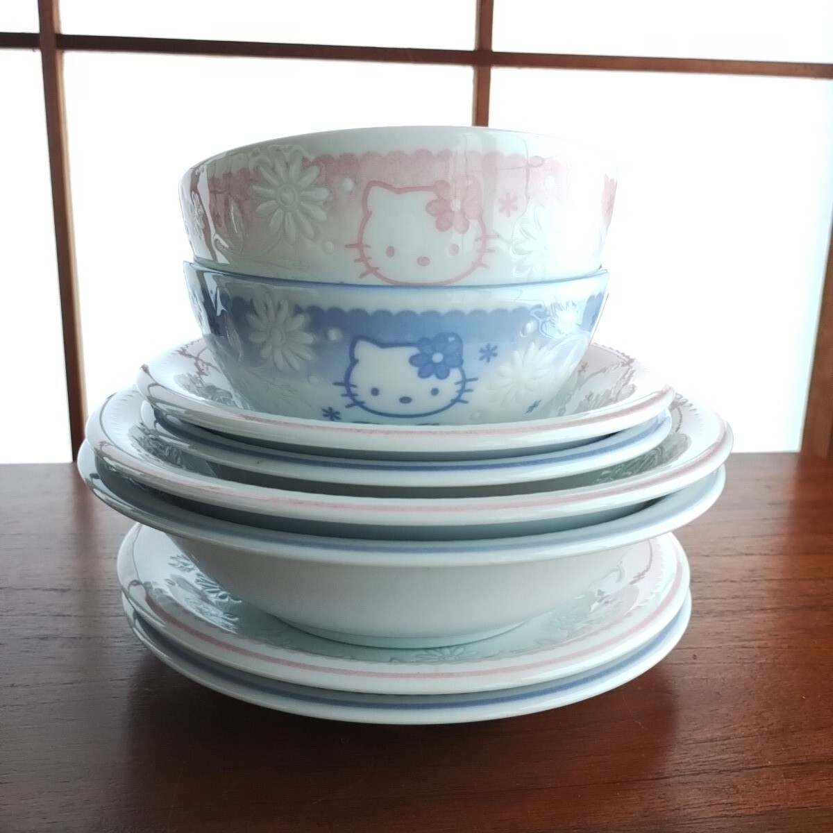 未使用 レトロ ハローキティ 食器セット ペア HELLO KITTY SANRIO 2001