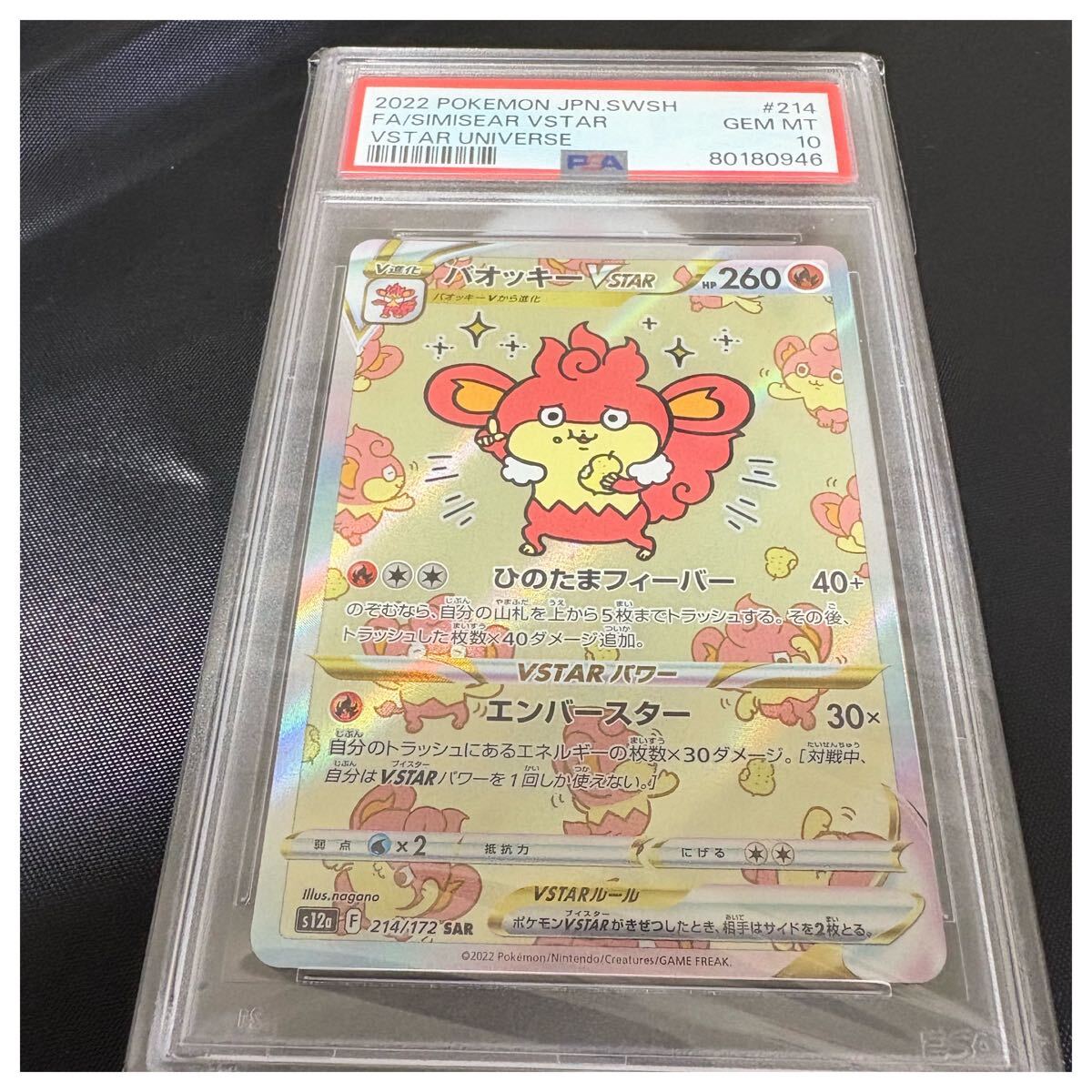 ポケモンカード バオッキー Vstar SAR PSA10 正規品 鑑定品 ポケカ