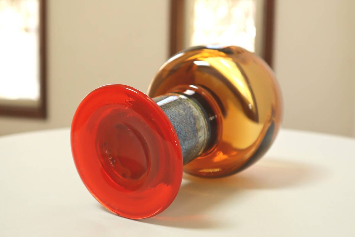 ヴィンテージ Pokaaliポカーリ KF539 ゴブレット ブラウンxレッド Kaj