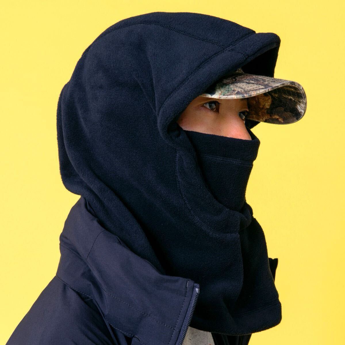 WILD THINGS×BLUE LUG storm hoodie (navy) バラクラバ ポーラテック