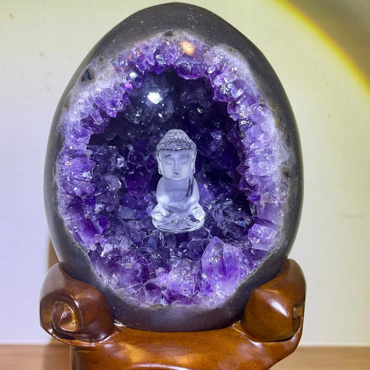 高品質アメジストドームクラスタージオードエッグ 水晶原石 天然石