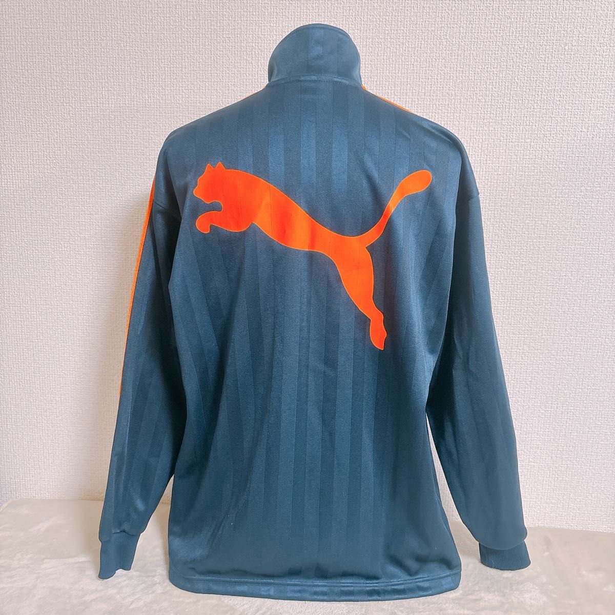 PUMA】ジャージ 上下 スポーツウェア ネイビー×オレンジ メンズ M