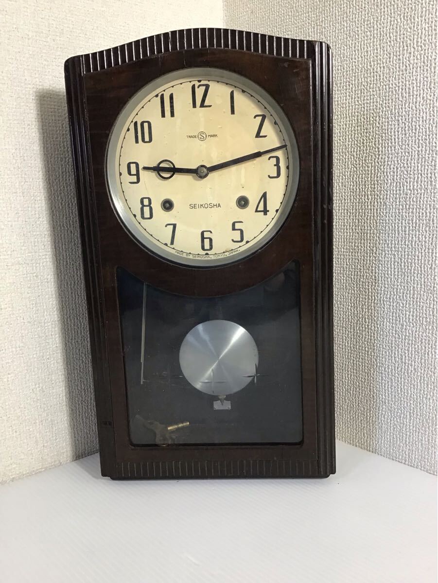 昭和レトロ SEIKOSHA／精工舎 柱時計 ボンボン時計 アンティーク