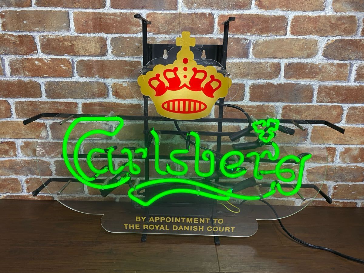 希少 Carlsberg カールスバーグネオン看板 照明看板 φ54cm 希少