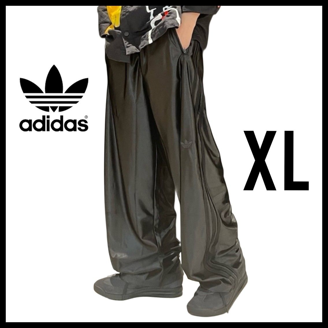 adidas 黒 XL オーバーサイズファイヤーバードトラックパンツ ジャージ