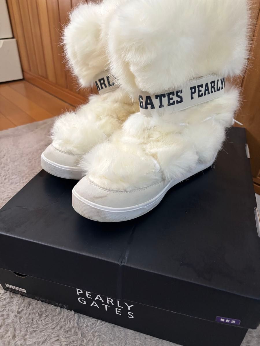 一度着 正規品パーリーゲイツふわふわゴルフブーツゴルフシューズ冬