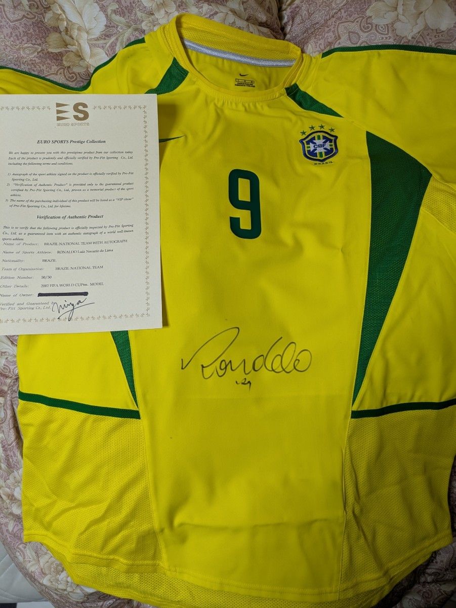 ユーロスポーツ社 ロナウド 直筆サイン ユニフォーム ブラジル代表