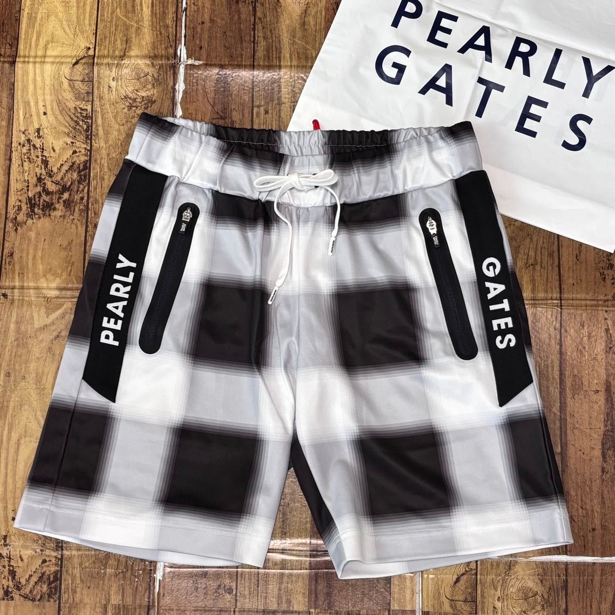 美品 パーリーゲイツ セットアップ 5 メンズ ポロシャツ ハーフパンツ