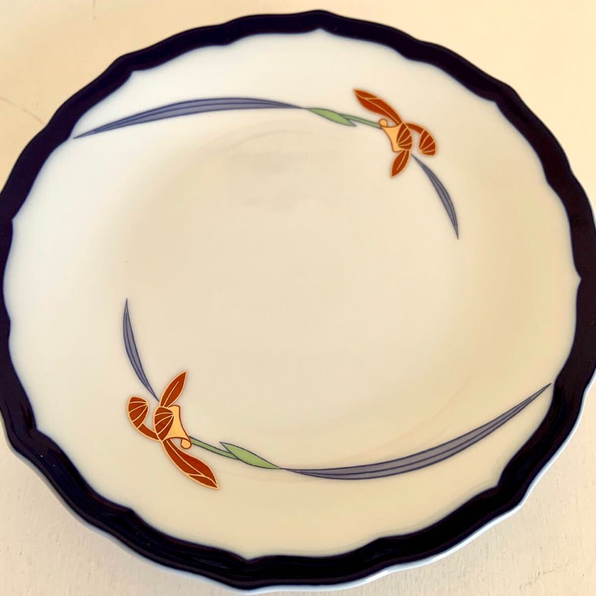 未使用 香蘭社 オーキッドレース プレート 5枚セット 有田焼 蘭の絵