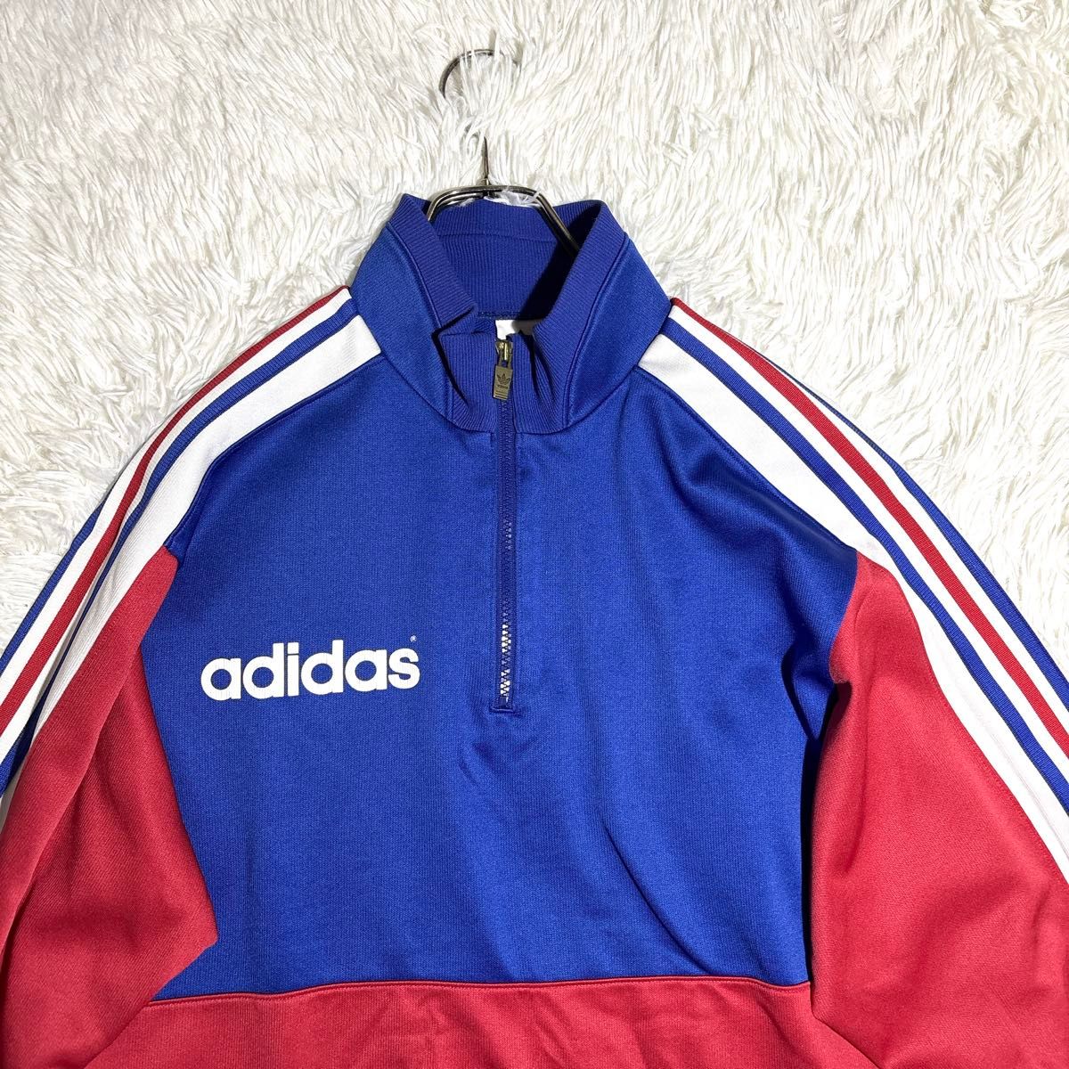 希少】adidas デサント製 ジャージ ハーフジップ ジャケット XO 日本