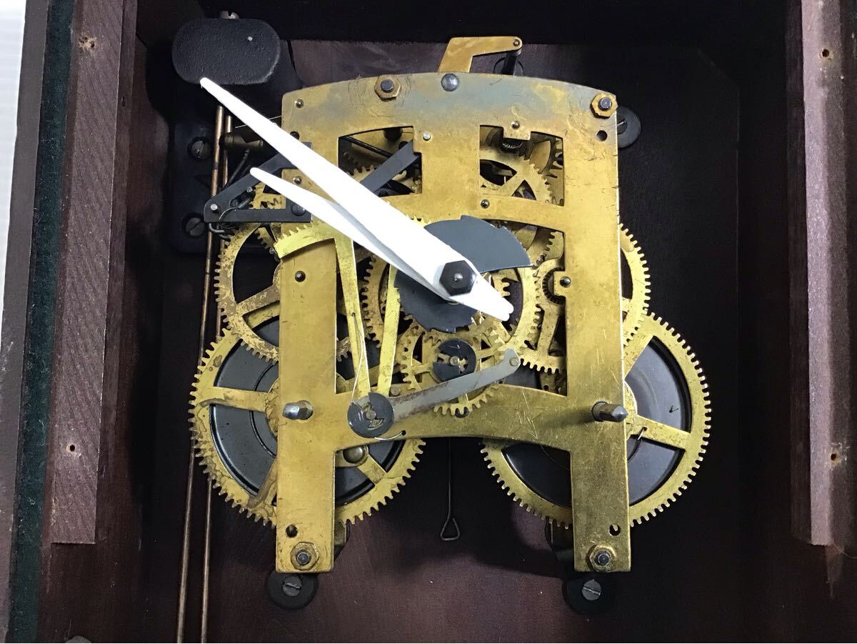 スケルトン 栄計舎 ビンテージ 柱時計 昭和レトロ ゼンマイ式 振り子