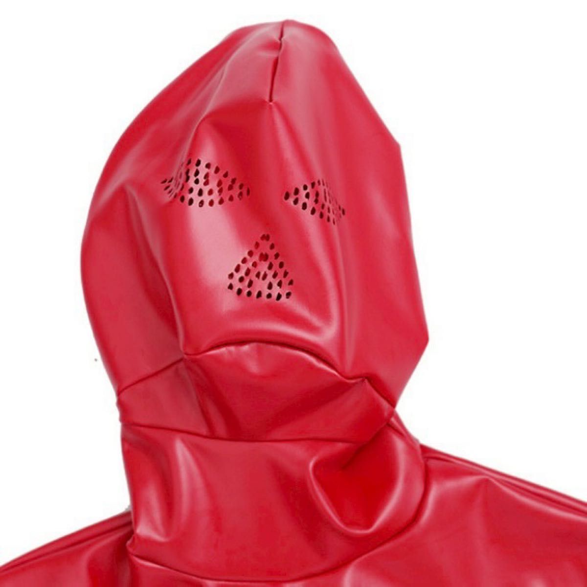 新品】全身ラバースーツ タイツ ラテックス 赤 メッシュ ファスナー