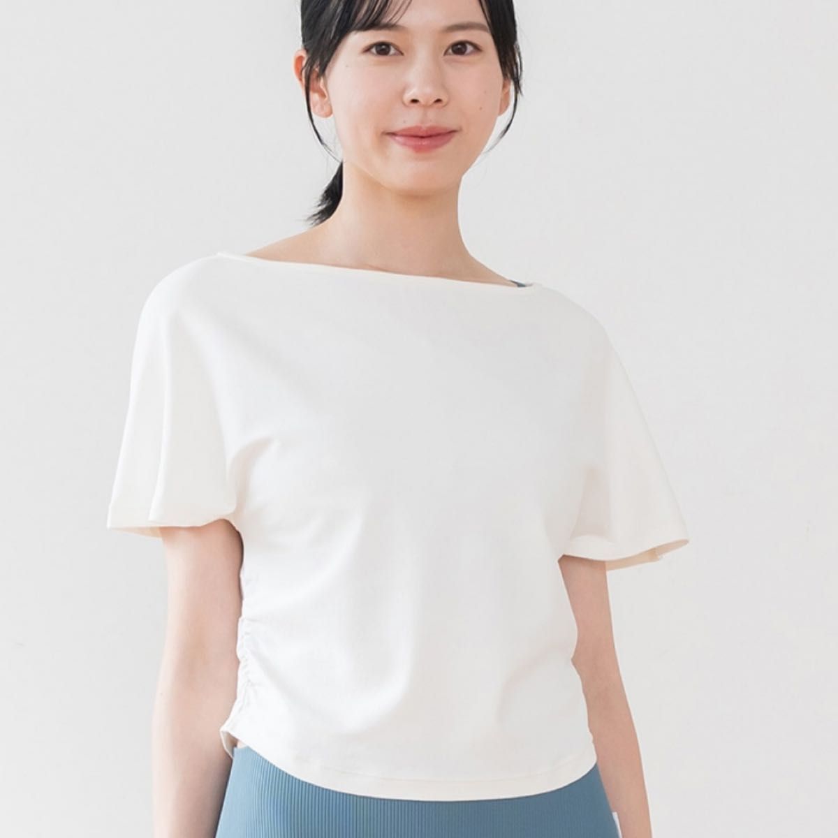 新品 未使用 【SUKALA】WAGAMIボートネックTee ホワイト Lサイズ