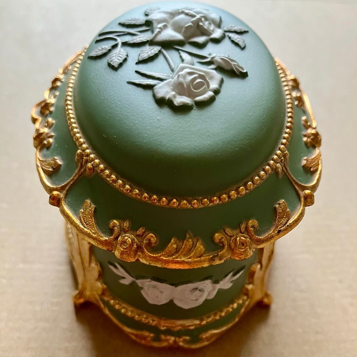 SANKYO オルゴール 小物入れ アクセサリーケース ジュエリーケース 緑