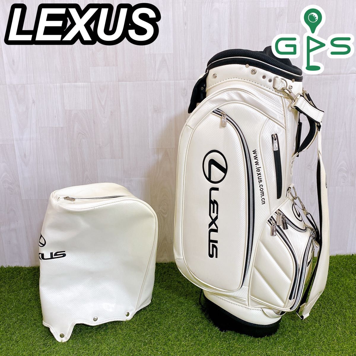 希少 LEXUS レクサス キャディバッグ エナメル 3点式 スタンド式