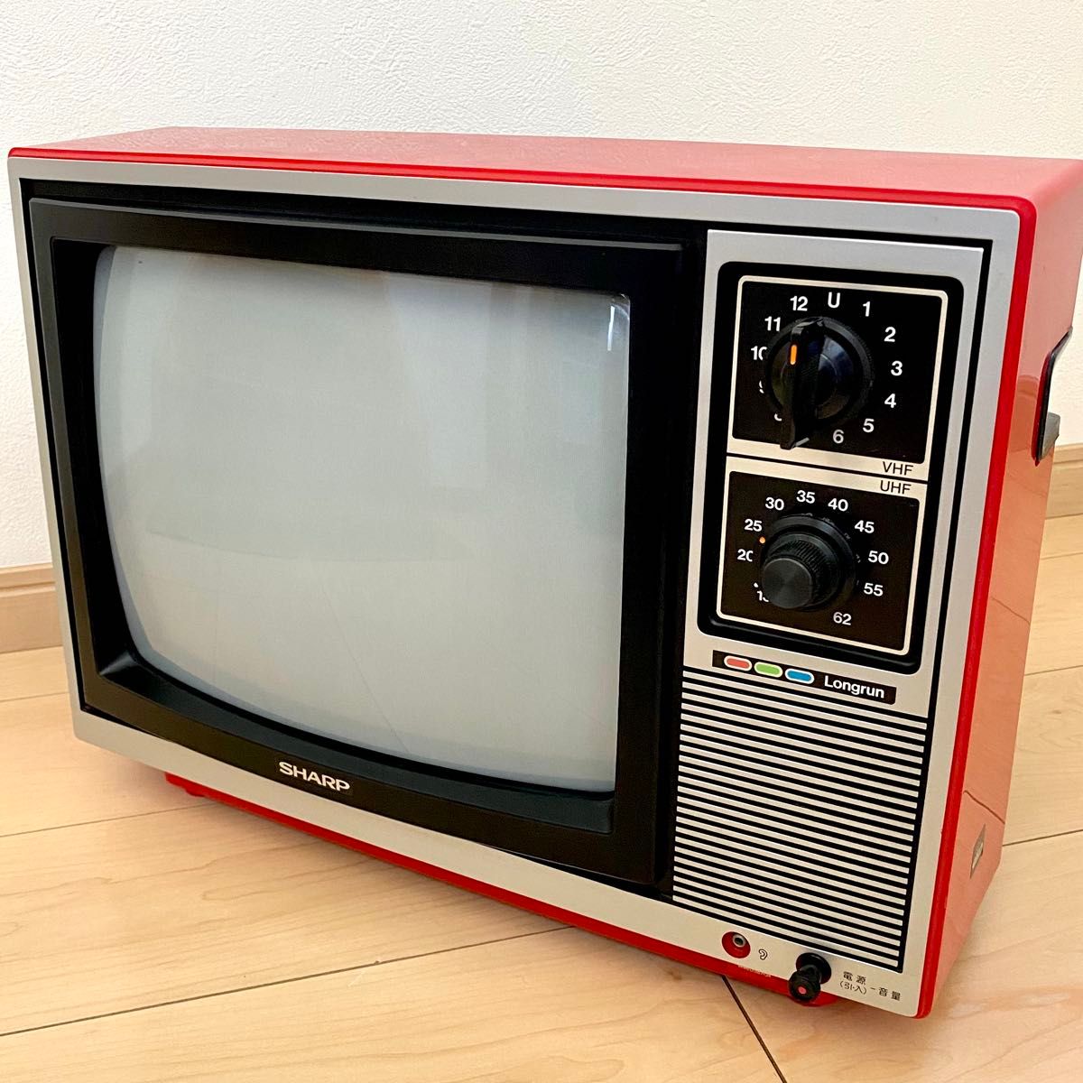 ジャンク品】シャープ SHARP ブラウン管テレビ CT-1416R 昭和レトロ 赤