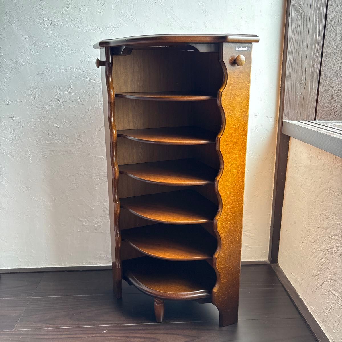 カリモク コーナーラック スリッパラック karimoku レトロ 木製