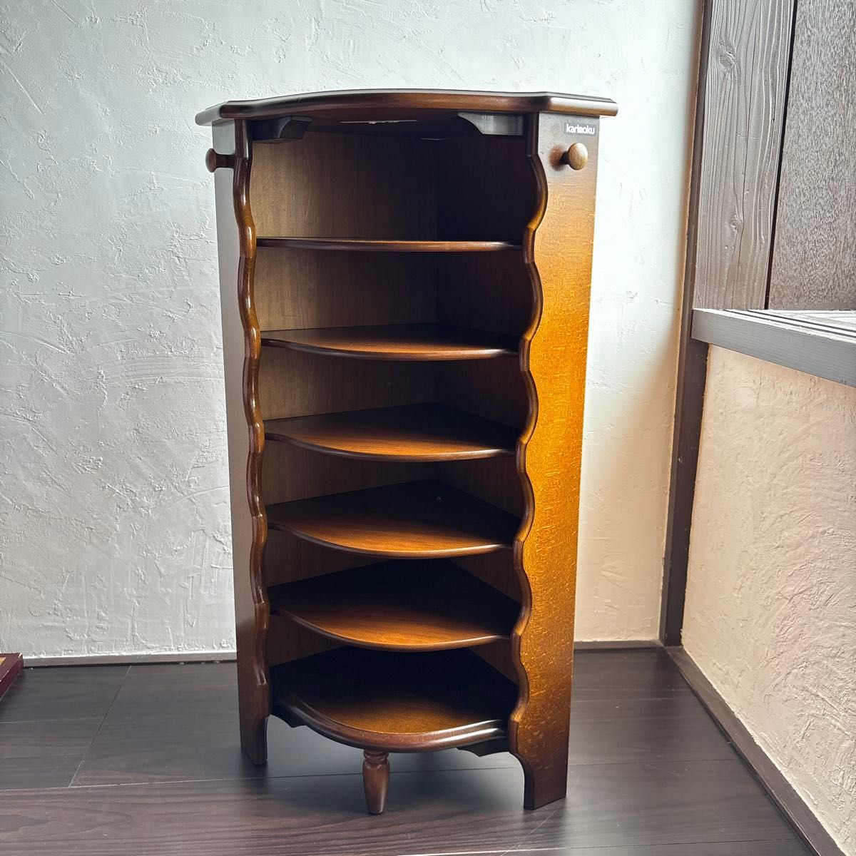 カリモク コーナーラック スリッパラック karimoku レトロ 木製
