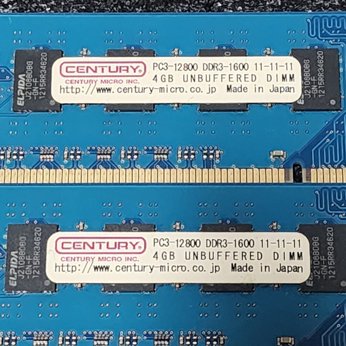 CENTURY MICRO DDR3-1600MHz 16GB (4GB×4枚キット) 動作確認済み