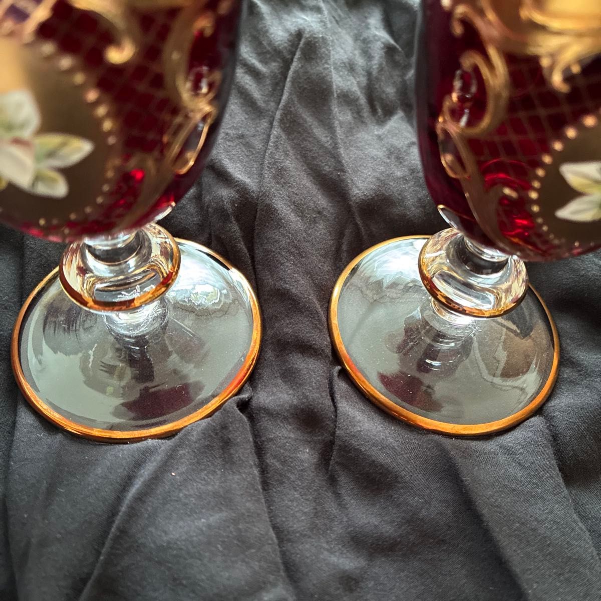 ベネチアングラス 24金 ペアグラス ヴェネチアン 赤色 ラグーナムラノ
