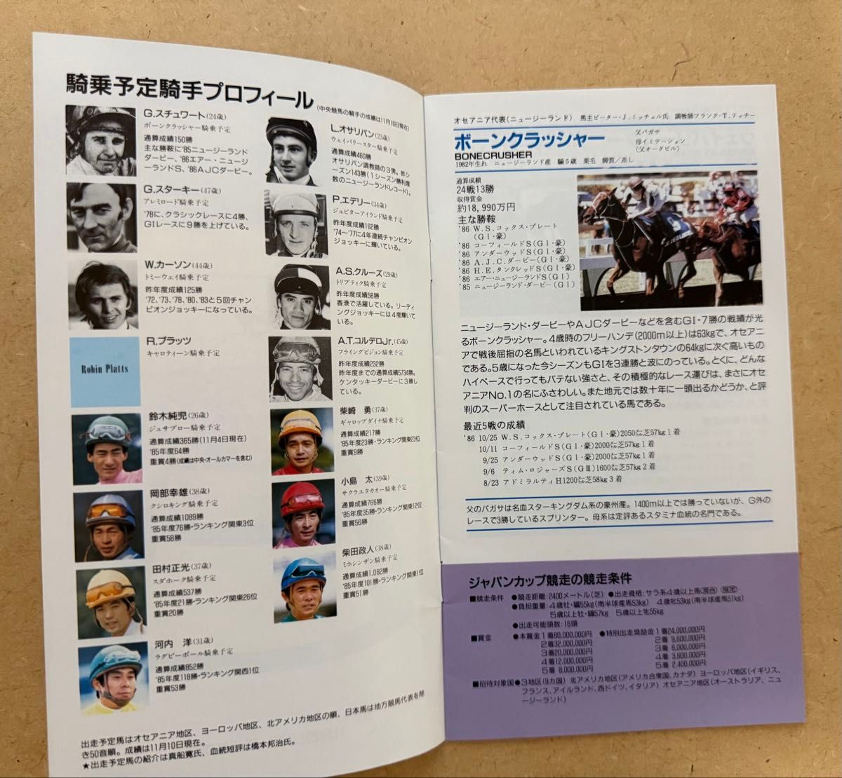 1986年 第6回 ジャパンカップ サクラユタカオー 現地単勝馬券｜Yahoo