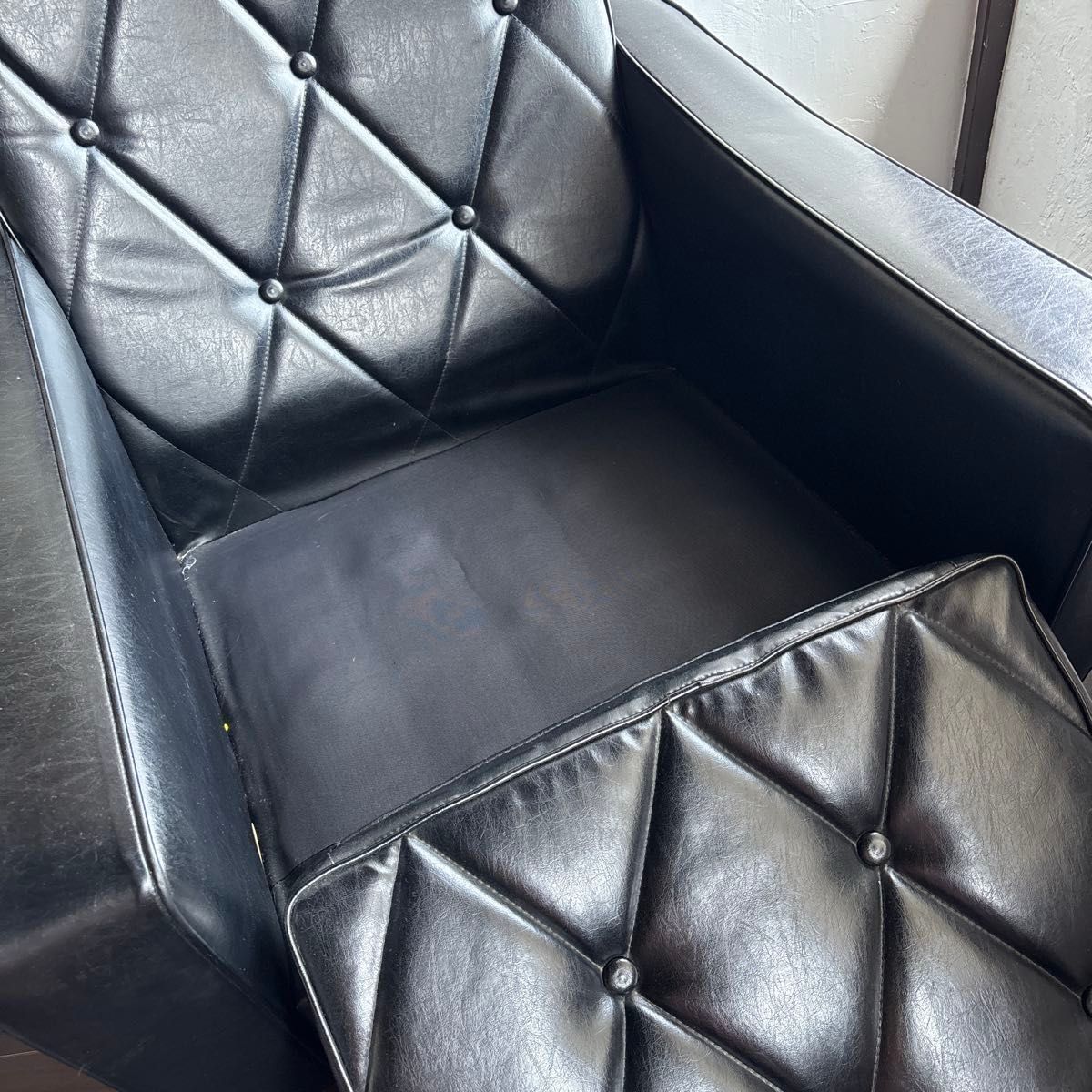 美品】オールド カリモク ロビーチェア 1シーター 1P ブラック