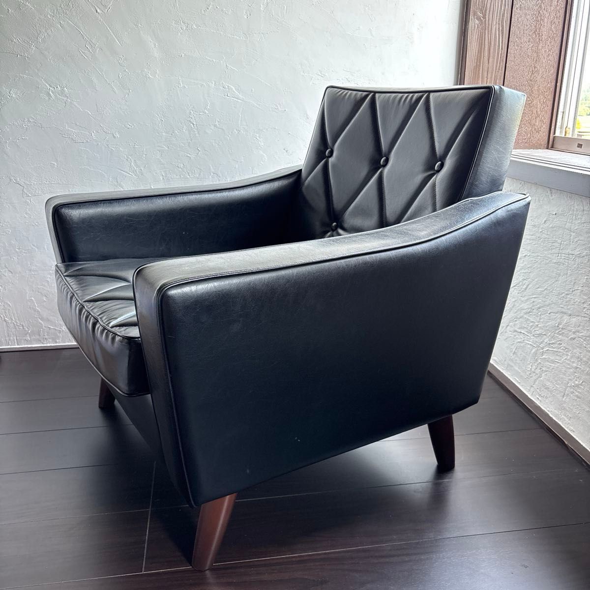 美品】オールド カリモク ロビーチェア 1シーター 1P ブラック